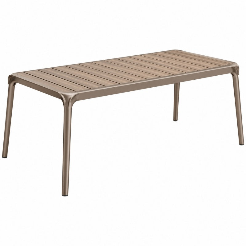 Stół ogrodowy 180 x 90 x 75 cm aluminiowy taupe nowoczesny